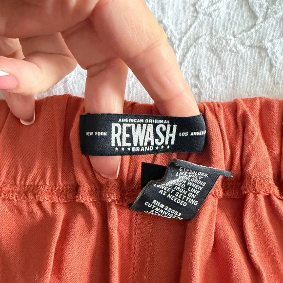 Rewash Terracotta Pants orange wide-leg palazzo pants. - Picture 7 of 9